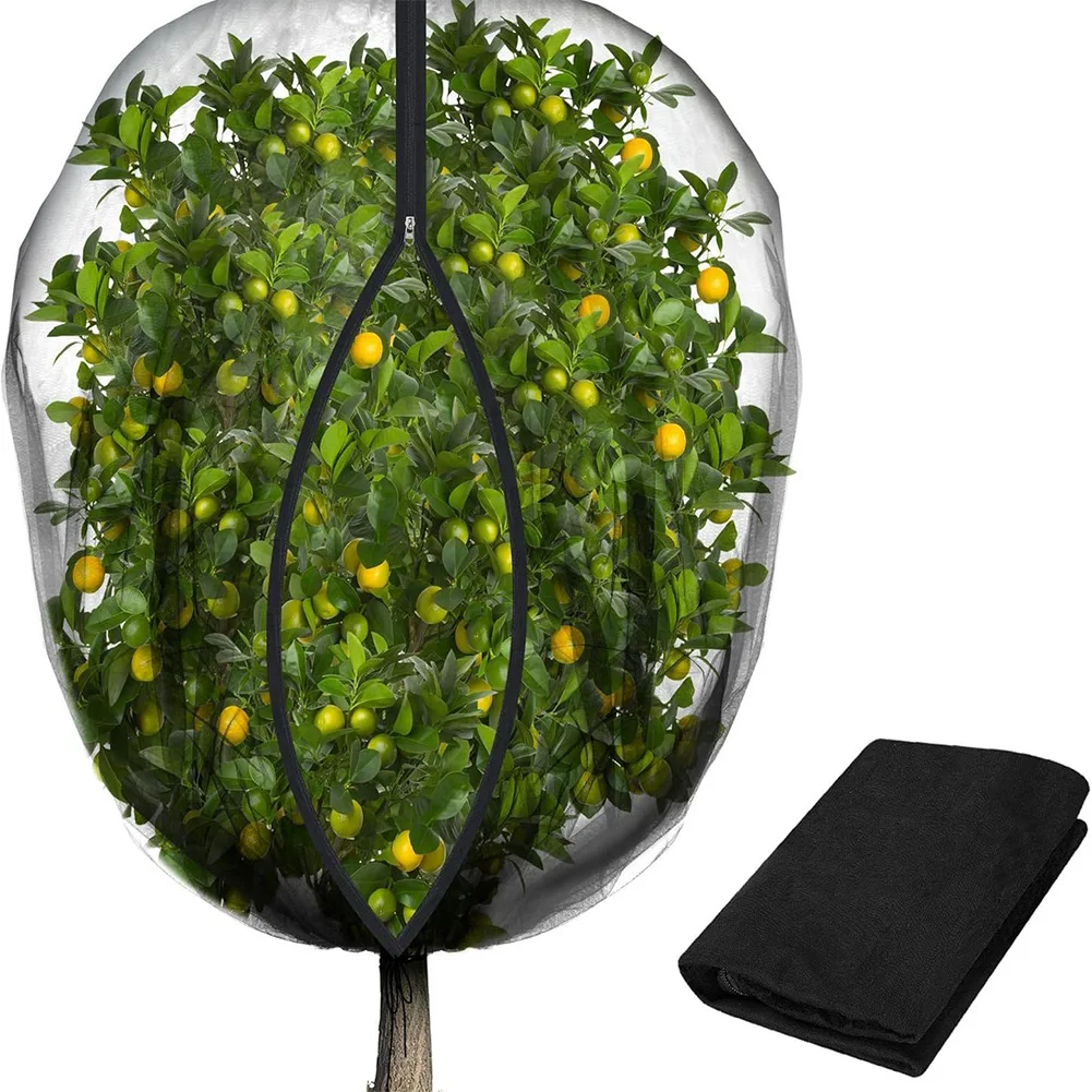 Plant Monitor - 果樹ネットカバー ジッパー付き 巾着式 超細目メッシュ ガーデンネット 植物保護ネット