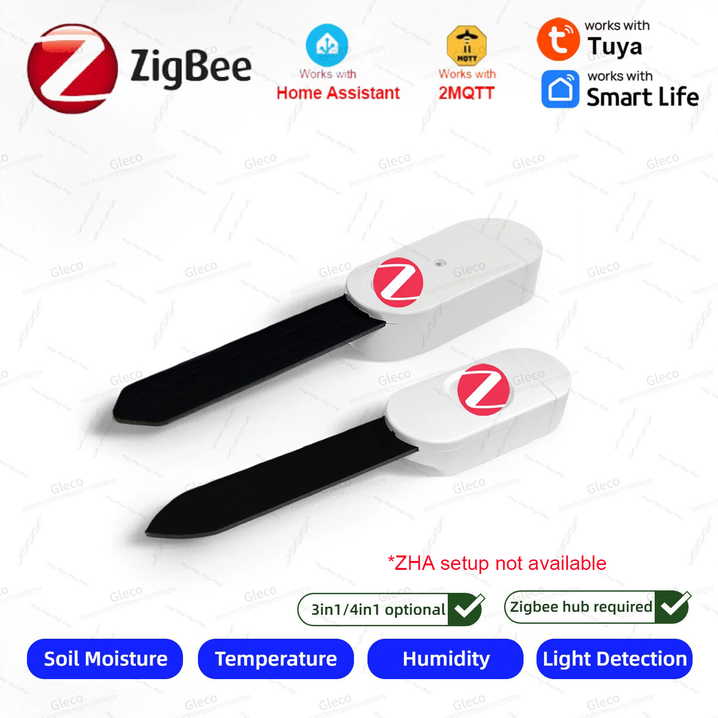 Plant Monitor - Zigbee 土壌水分センサーメーター温度湿度肥沃度光テスター Tuya スマートライフ Z2M ホームアシスタントオートメーション用