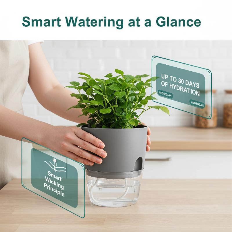 Hydroponic Grow Pod - 1個入り、透明なプラスチック製プランター。自動給水機能付きで、手間をかけずに水耕栽培が楽しめる。家庭用ガーデンやインテリアとして最適。