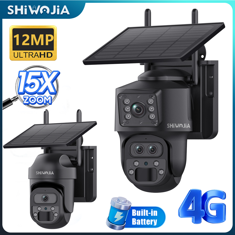 Garden Camera - SHIWOJIA 15X ズームソーラーカメラ 4G 12MP 3