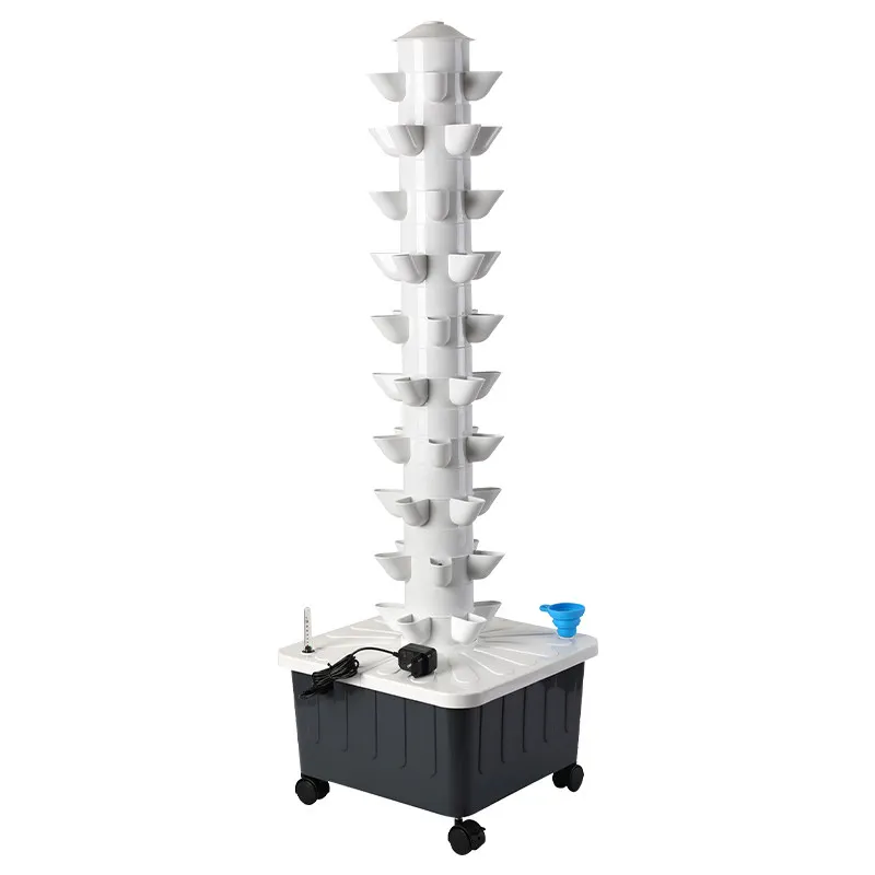 Hydroponic Tower - 水耕栽培タワー、インテリジェントな土を使わない栽培システム、50穴式、家庭用、室内用、野菜・果物・ハーブ栽培タワー