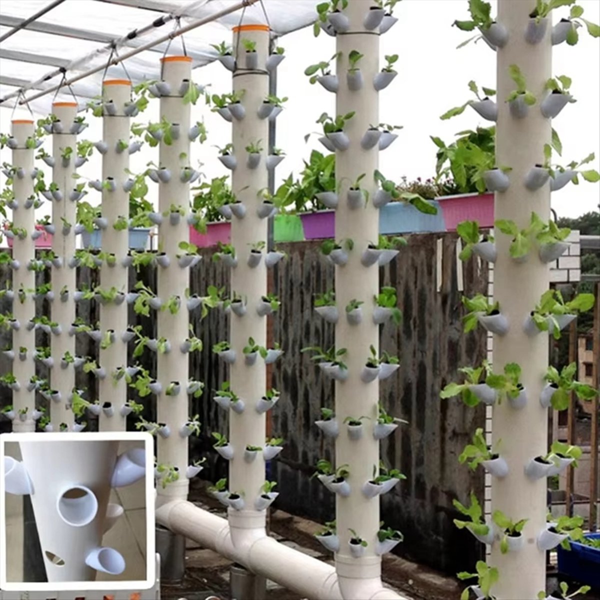 水耕栽培用垂直タワーコンテナDIY水耕栽培カップフラワーコン - Hydroponic Tower のレビューと価格