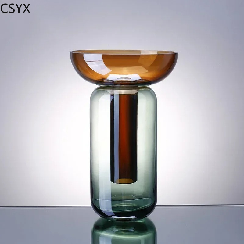 グラデーション色の取り外し可能なガラス花瓶水耕植木鉢デスク装 - Hydroponic Grow Pod のレビューと価格